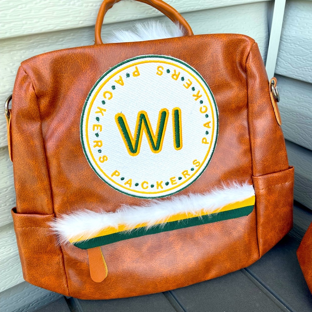 Greenbay Packers Backpack Leather Purse